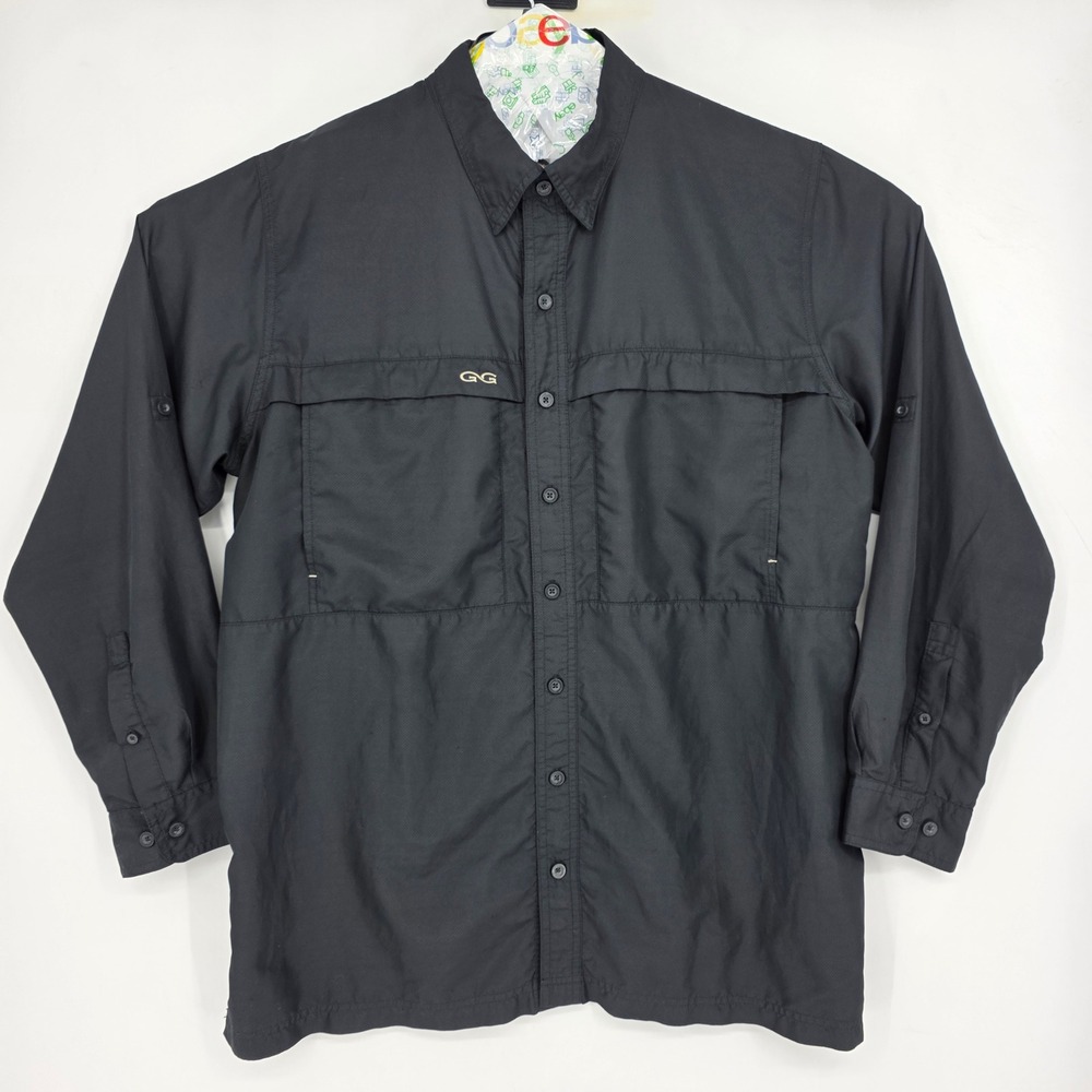 GameGuard Shirt Mens Extra Large Microfiber Long Sleeve Black Button Up Vented